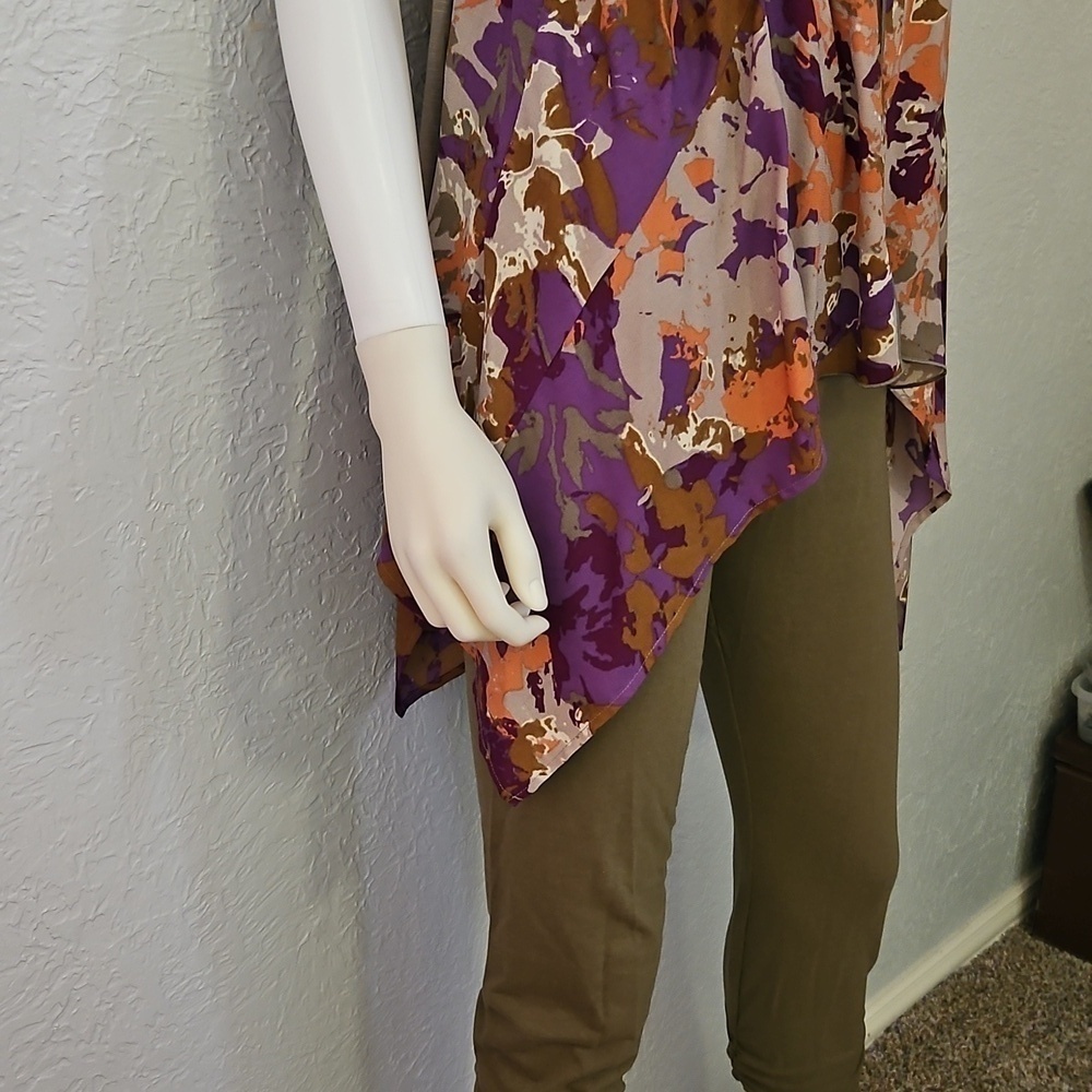 Vtg LOGO Floral Sleeveless Kimono Leggings Set - Picture 5 of 12